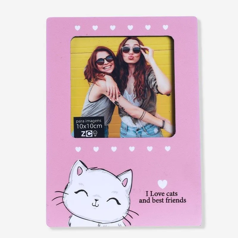 Porta Retrato Eu Amo Gatos - Zonacriativa