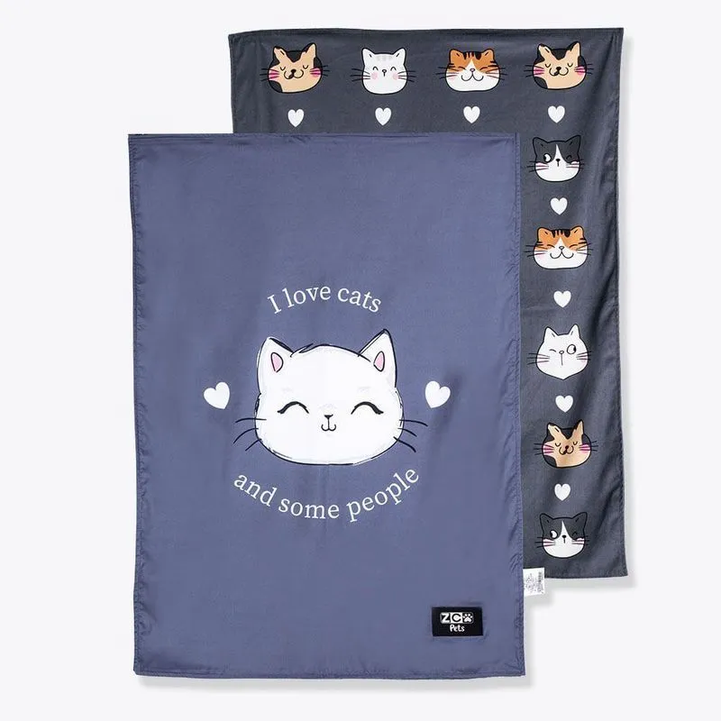 Manta Zonacriativa Pets Eu Amo Gatos Cinza
