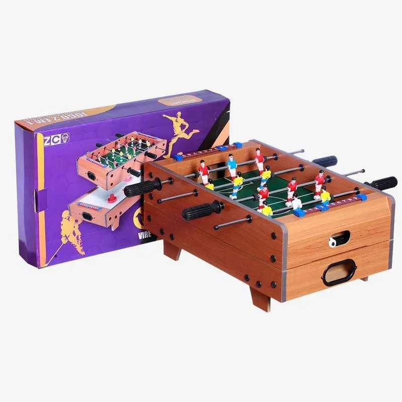 Jogo 2 Em 1 Pebolim E Hockey - Importado Em Mdf E Vidro