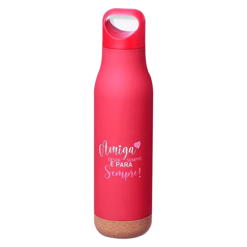 Garrafa Amiga Desde Sempre E Para Sempre 500ml em Aço Inox Zona Criativa