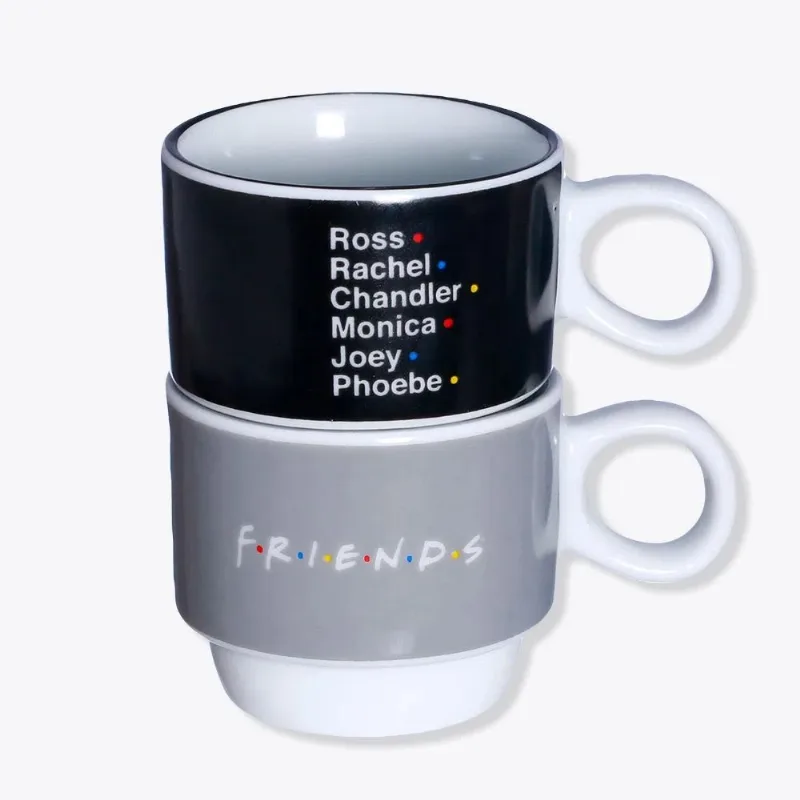 Kit Com 2 Xícaras Empilháveis 150ml Friends