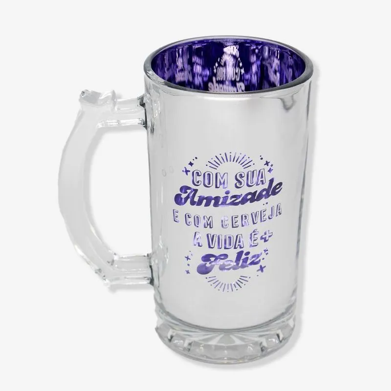 Caneca De Vidro Importada 450ml - Durável E Resistente