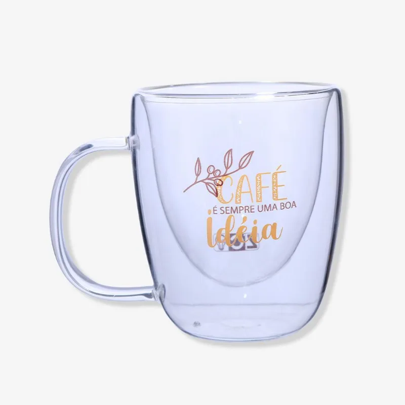 Caneca Vidro Borossilicato 200ml - Resistente Temp.
