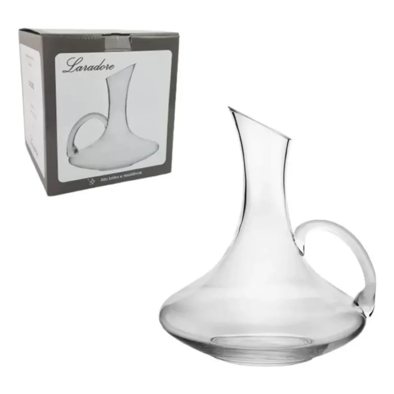 Decanter Para Vinho Com Alça - Decantador De Vidro Laradore