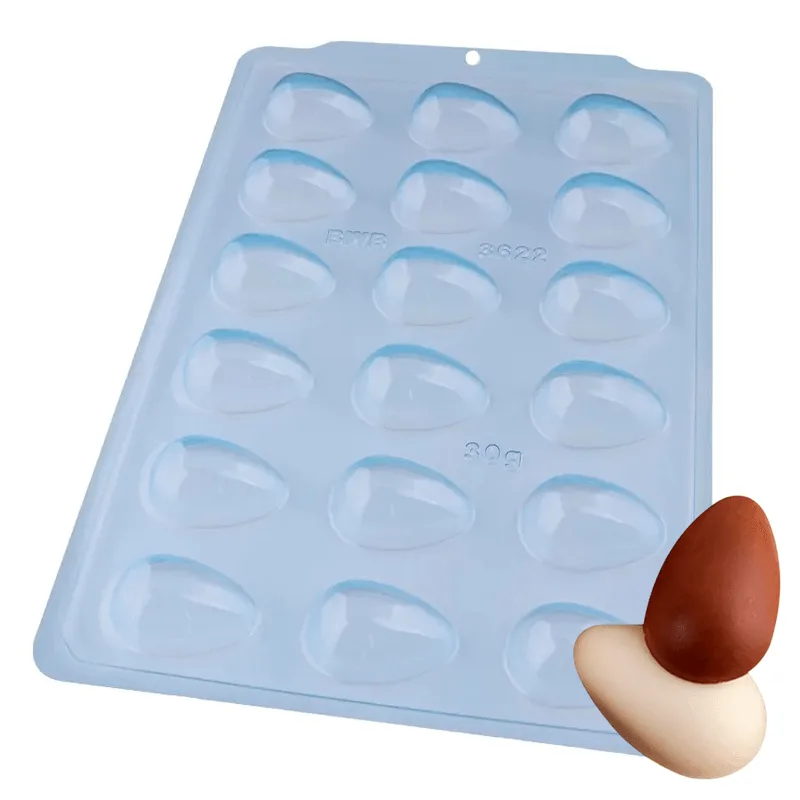 Forma de Acetato Simples Semiprofissional Para Chocolate Ovo Liso 30g (3622) BWB FORMA PVC SP OVO LISO 30G UN REF3622 BWB