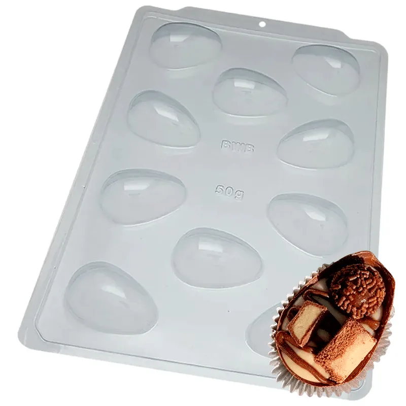 Forma de Acetato com Silicone SP Ovo Liso 50g Un 3614 BWB FORMA SILIC SP OVO LISO 50GR REF3614 BWB