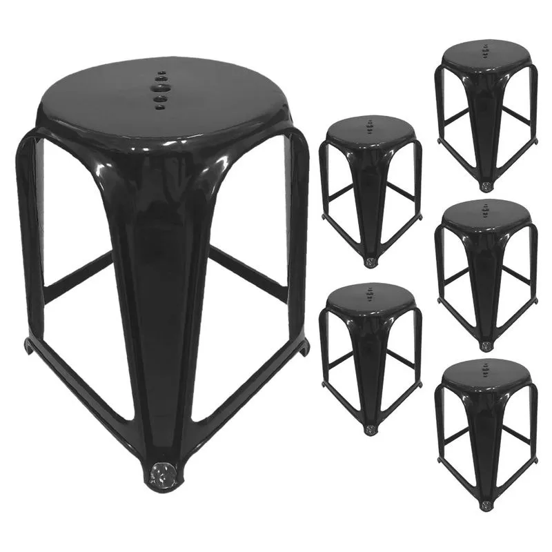 Kit 6 Banquinho Banqueta Plástica Reforçado Suporta 120 Kg