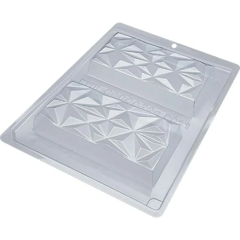 Forma Chocolate Silicone Triângulo 9911 2 Cav. 140x70mm 70g
