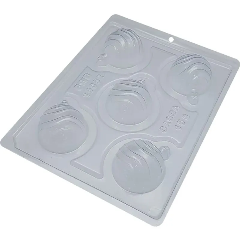 Forma De Silicone Especial Bolinha De Natal Listrada