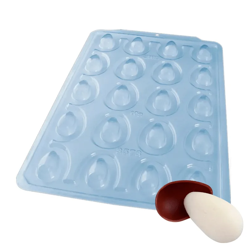 Forma de Acetato C/Silicone 3 Partes Semiprofissional Para Chocolate Ovo Liso 10g (3573) BWB FORMA SP OVO LISO 10G REF3573 BWB