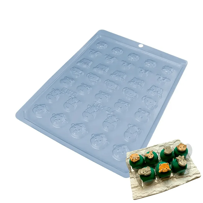Forma de Acetato Simples Para Chocolate Aplique Animais (10424) BWB FORMA APLIQUE ANIMAIS 10424 BWB