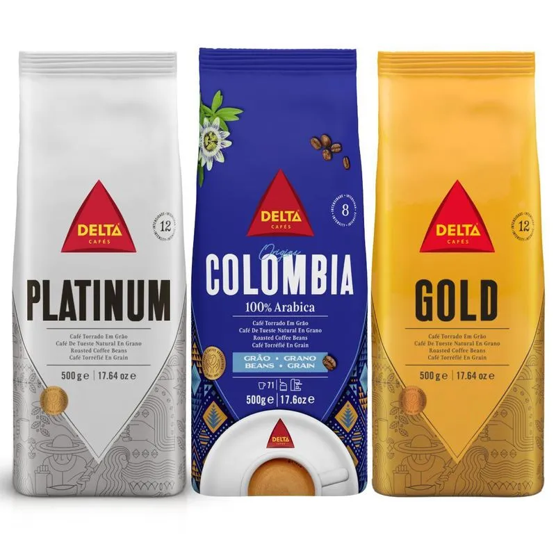Kit 3 Café Gourmet Delta Q Torrado Em Grão Pacote 500g