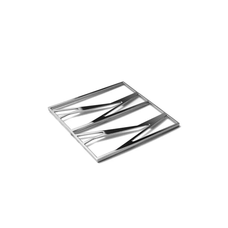 Descansa Travessa Quadrado Riva Trama Aço Inox 19 x 19 x 1 cm