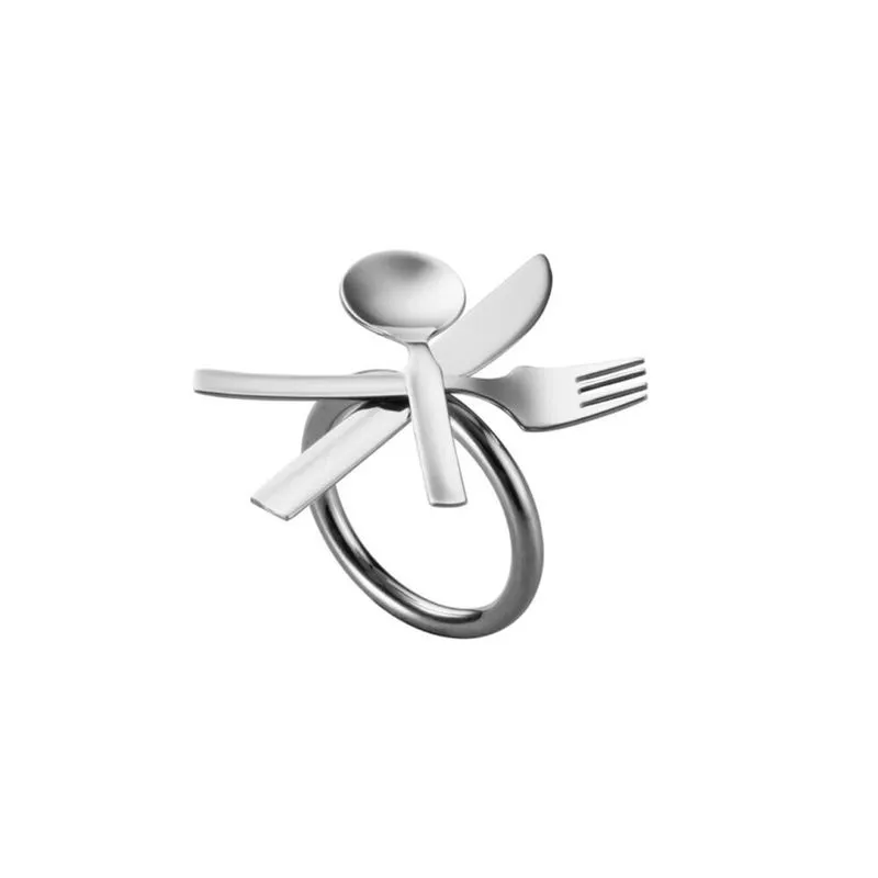 Jogo de Argolas de Guardanapo Riva Manuela Aço Inox 4,5 x 4 cm - 6 peças