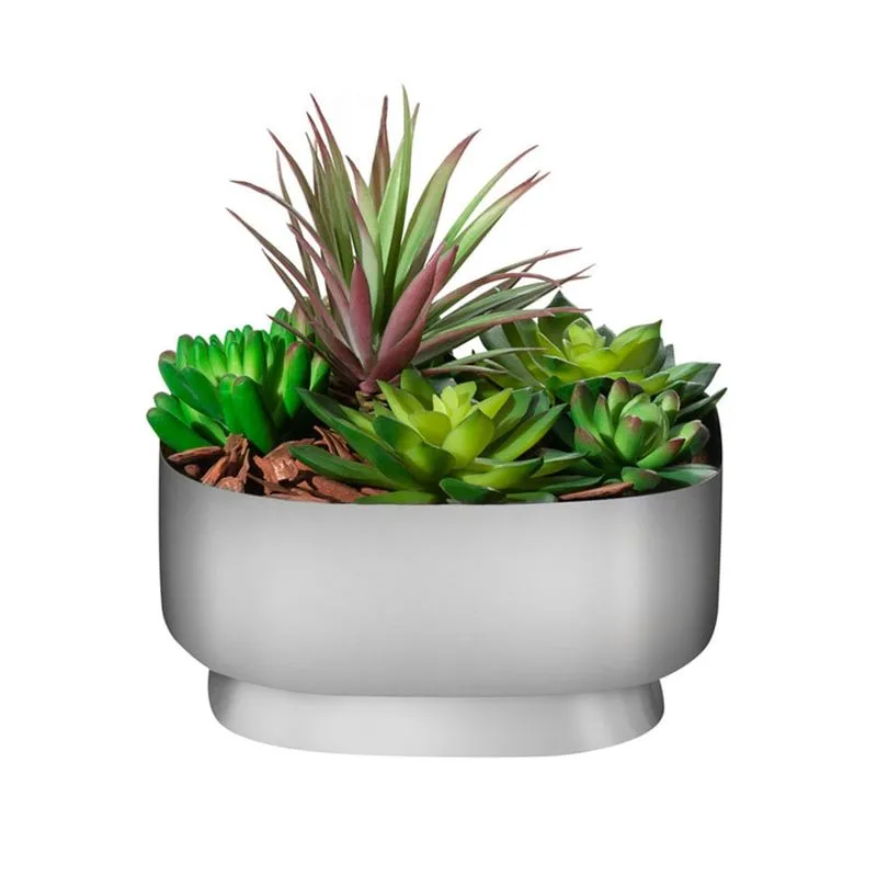 Cachepot Bellini Prata Inox Riva