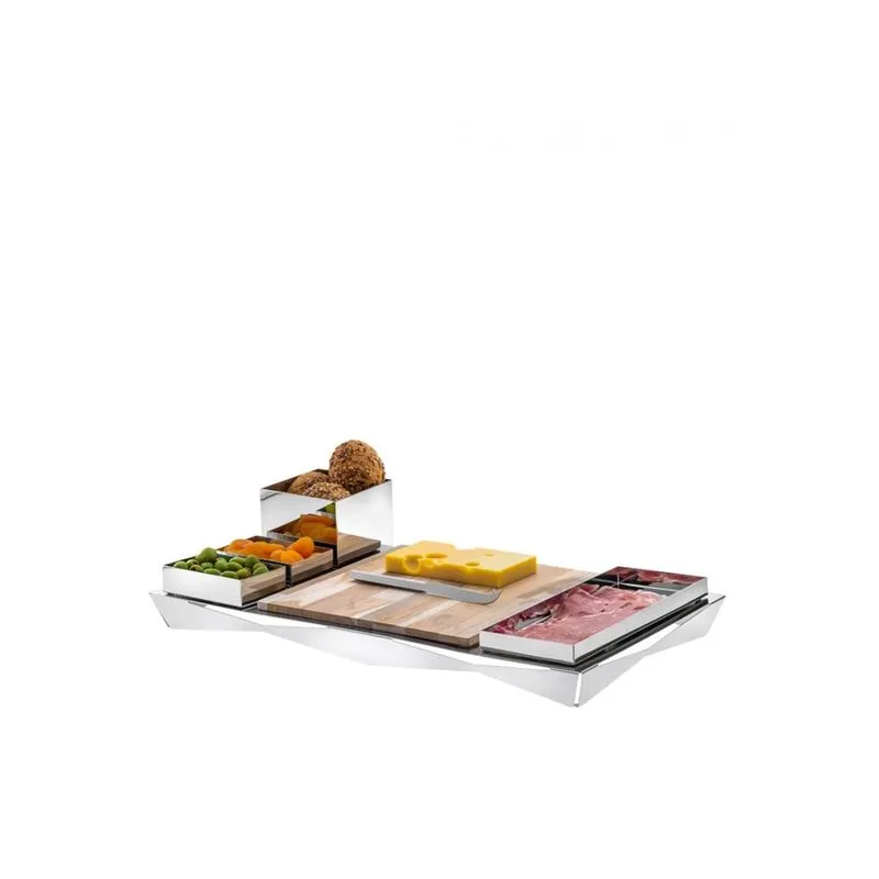 Bandeja riva para aperitivo com tábua E faca em aço inox