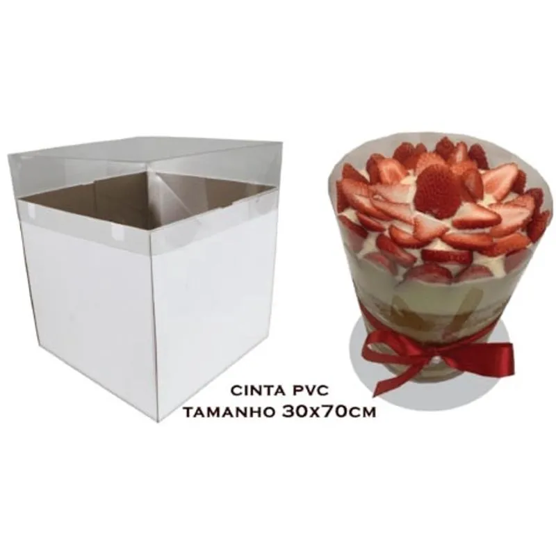 Caixa Para Bolo Practice Vulcão Com Cinta 26x26x30 - Cod 2760 - Ideia Embalagens