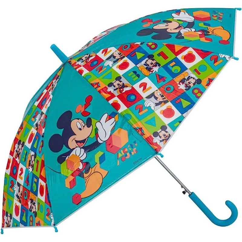 Guarda Chuva Mickey Disney - 4 A 12 Anos - Reforçado Automatico - Mikei - Infantil - 48 Cm Raio - Panami