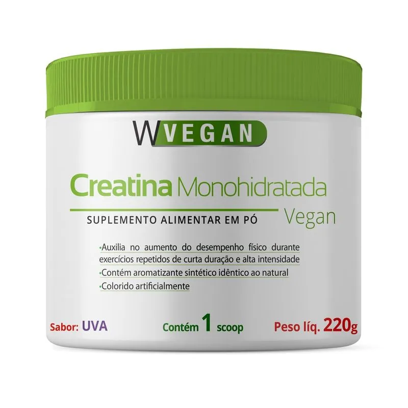 Creatina 220g Sabor Uva 220 gramas WVegan
