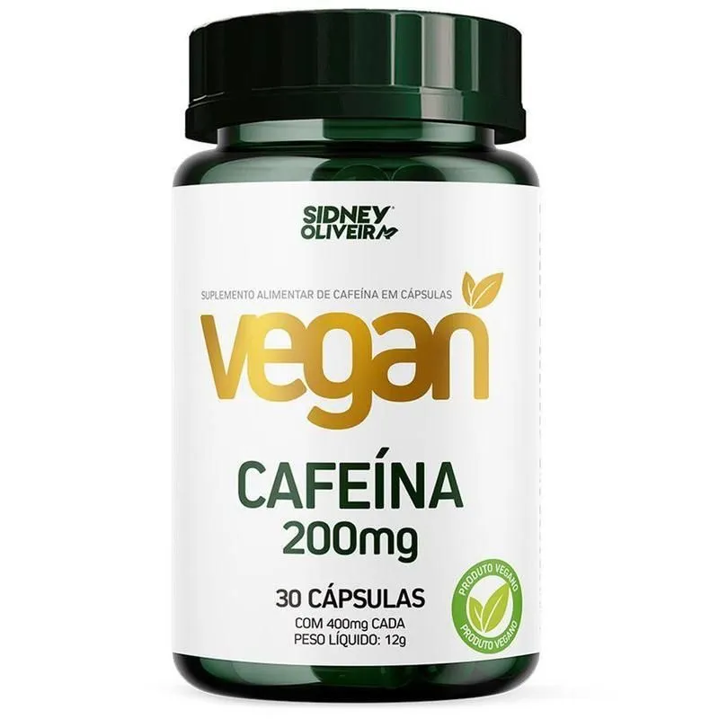 Cafeína Vegana 200mg Sidney Oliveira 30 Cápsulas
