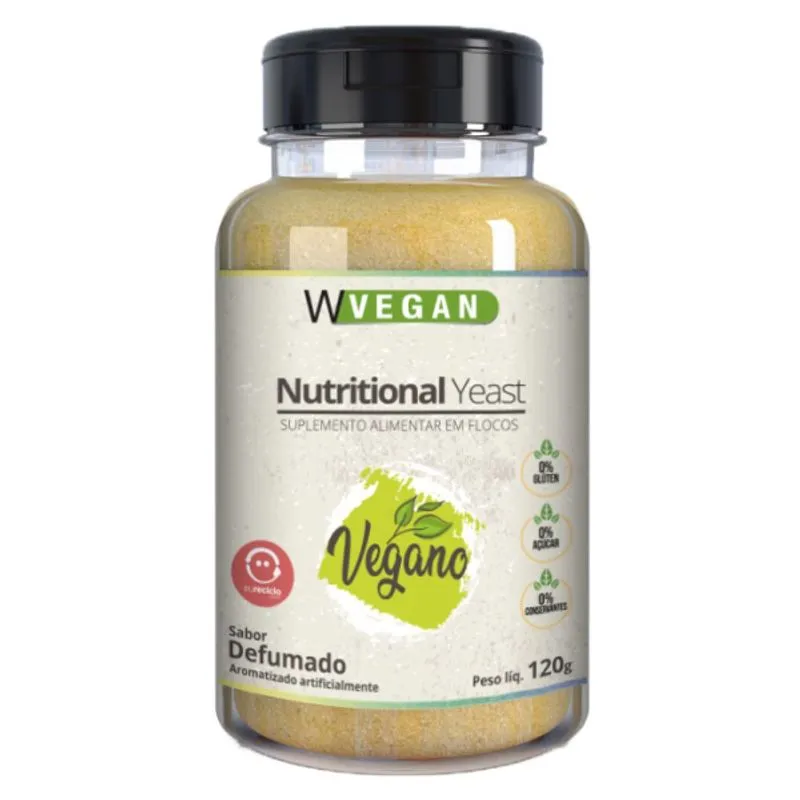 Nutritional Yeast Flocos 120g Levedura em Flocos Sabor Defumado WVegan Vegano