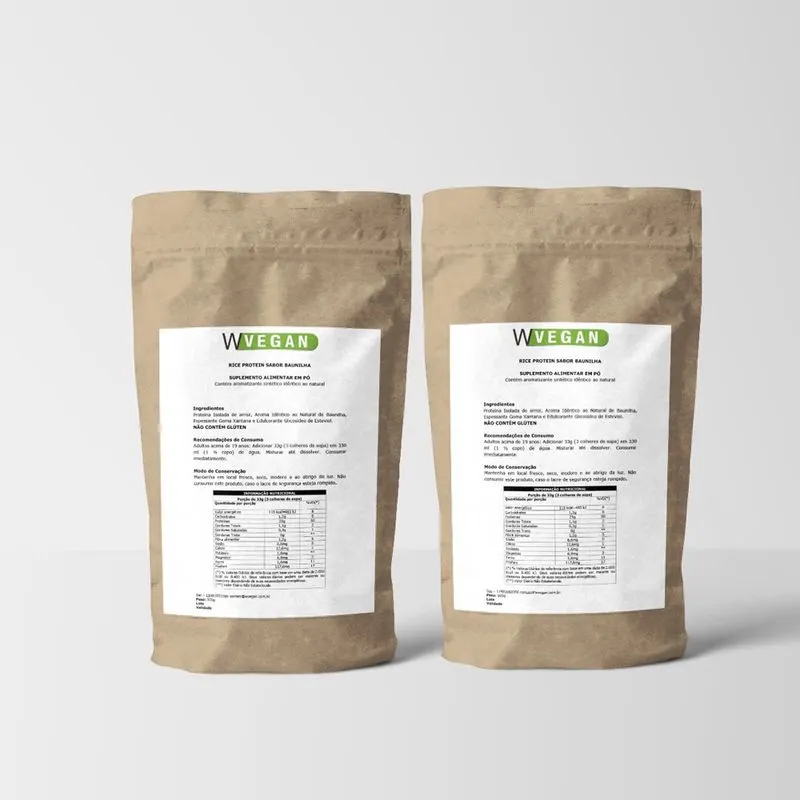 A Rice Protein 1kg Sabor Baunilha 1 Kilo Quilo WVegan Proteina de Arroz Vegano