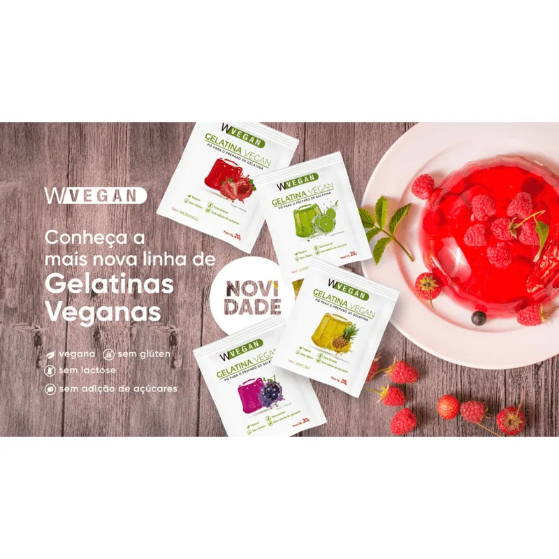 Combo Experimente Gelatina WVegan Vegano - 6 unidades Sabores Sortidos