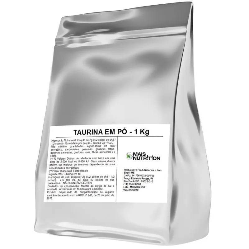 Taurina 1kg Embalagem Refil WVegan