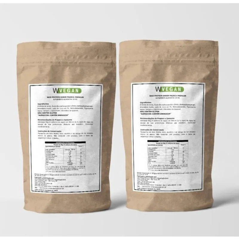A Rice Protein 1kg paçoca 1 Kilo Quilo WVegan Proteina de Arroz Pacoca