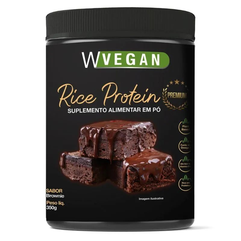 Rice Protein Premium 350g WVegan Sabor Brownie Proteina de Arroz