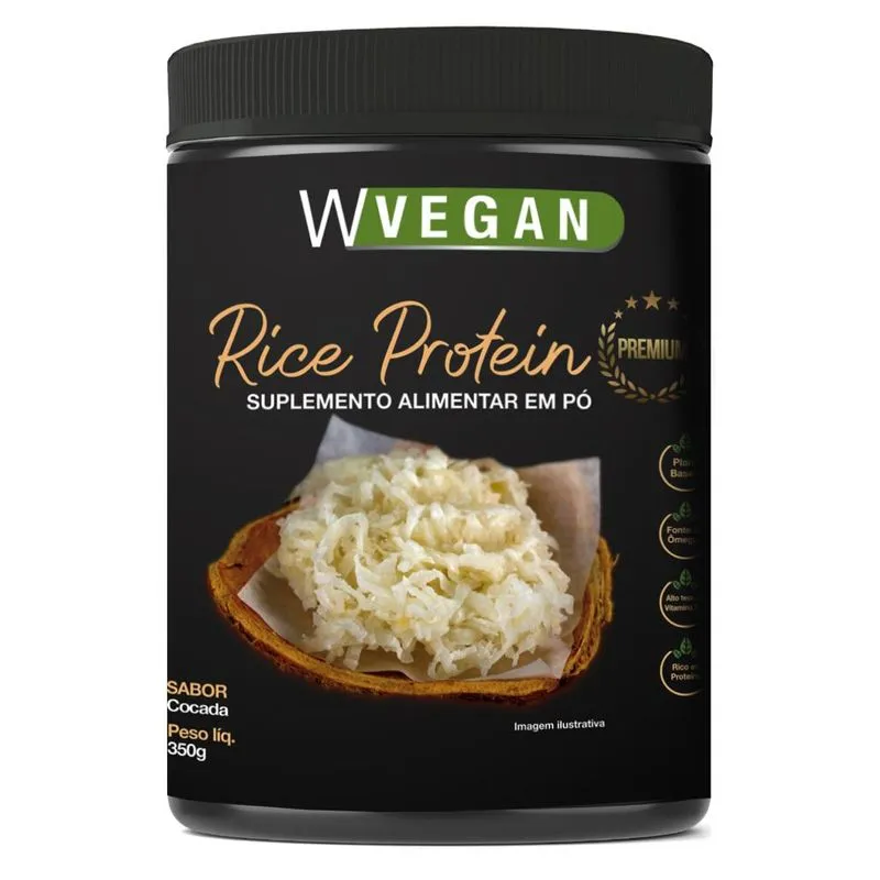 Rice Protein Premium 350g WVegan Sabor Cocada Proteina de Arroz