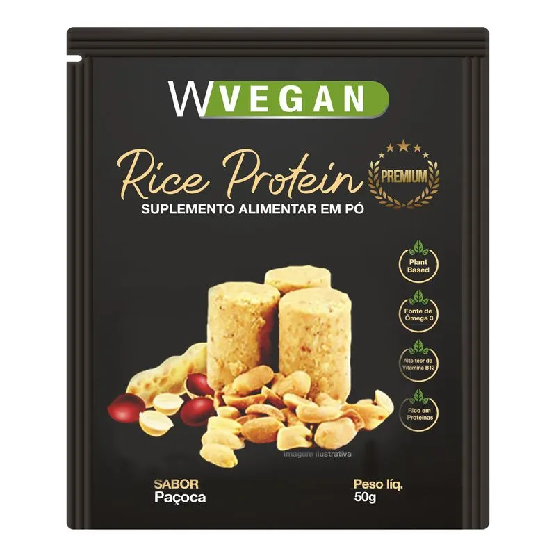 Rice Protein Premium 50g Sache Sabor Pacoca Paçoca WVegan