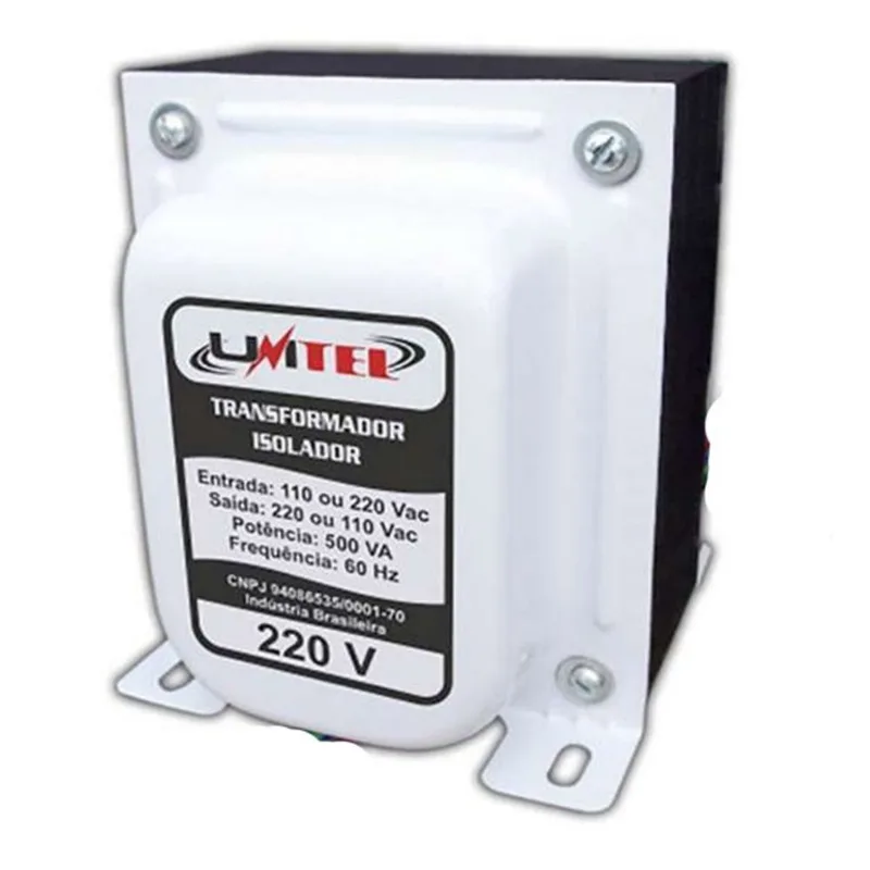 Transformador Isolador de Rede 500VA Bivolt – Unitel