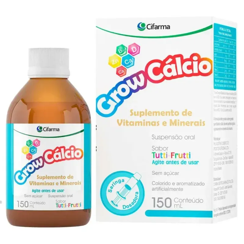 Polivitamínico Grow Cálcio Tutti-Frutti Infantil 150ml