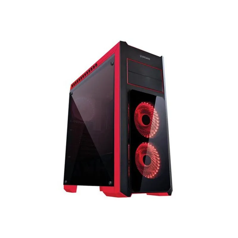 Gabinete ATX - PCYES - Preto/Vermelho - Tank - TANPVVM3FCVT - 26926