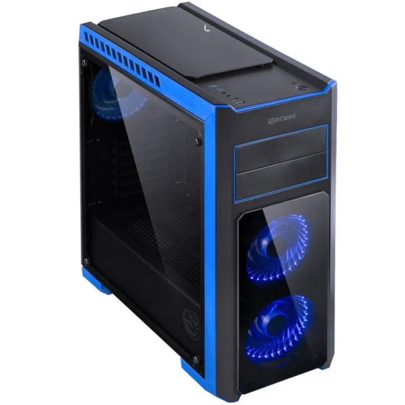 Gabinete ATX - PCYES - Preto/Azul - Tank - TANPAAZ3FCVT - 26927