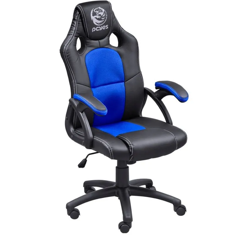 Cadeira Gamer PCYes Mad Racer V6 - MADV6AZ (Preto/Azul, , até 120kg, encosto e braços fixos) - 27371
