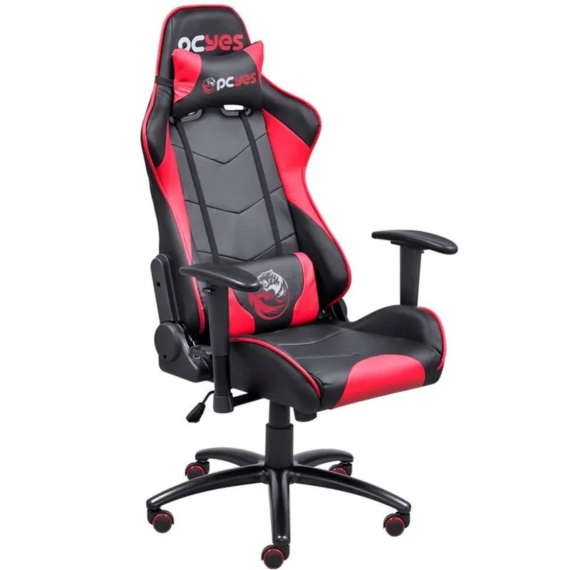 Cadeira Gamer PCYes Mad Racer V8 - MADV8VM (Preto/Vermelho, até 150kg, encosto e braços ajustáveis) - 28097