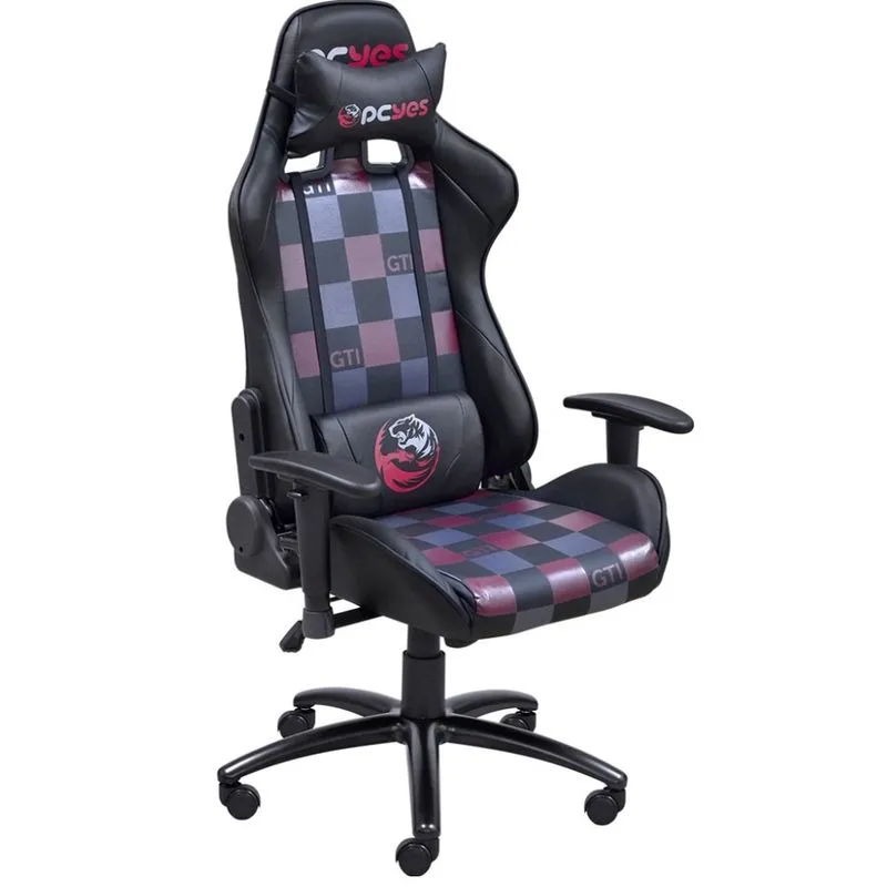 Cadeira Gamer PCYes Mad Racer V8 GTI - MADV8VMGTI (Preto/Vermelho, até 150kg, encosto e braços ajustáveis) - 27377