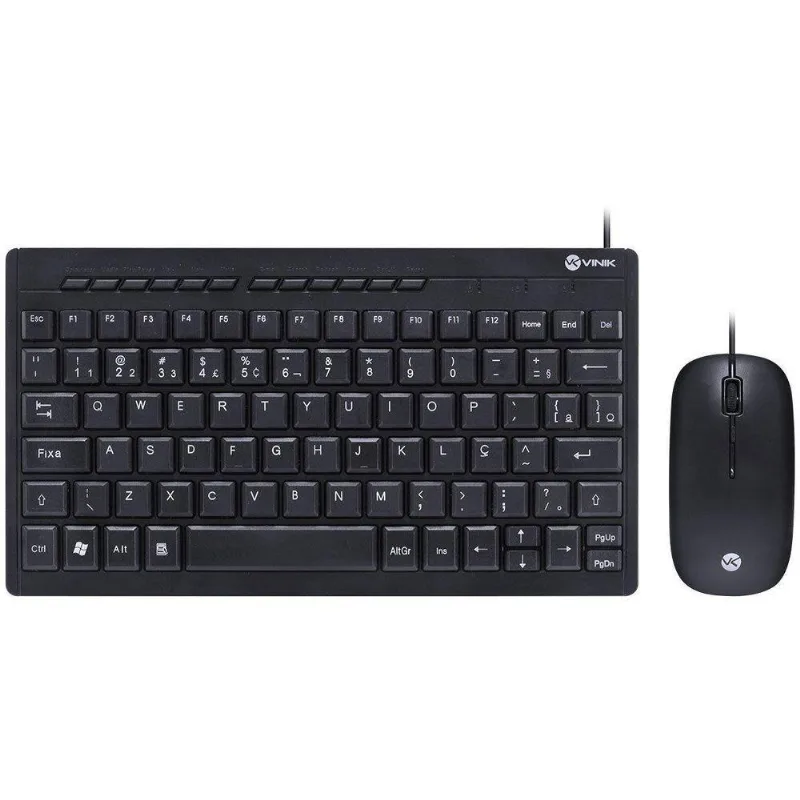 Kit Mini Teclado E Mouse Usb Corp Flat - Teclas Chocolate -