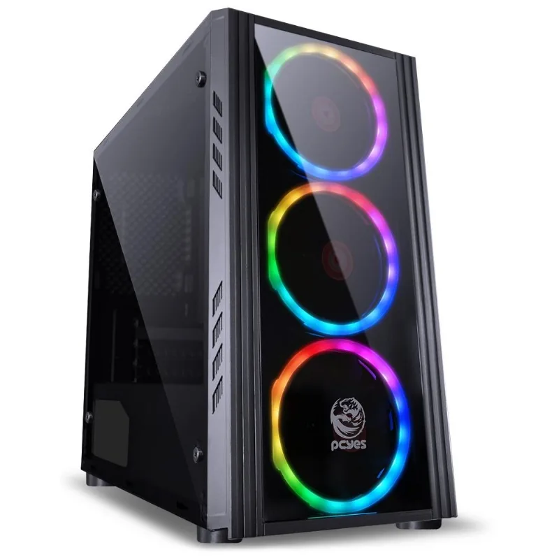 Gabinete Gamer PCYes Saturn sem Fonte, Mid Tower SATPT7C3FCA