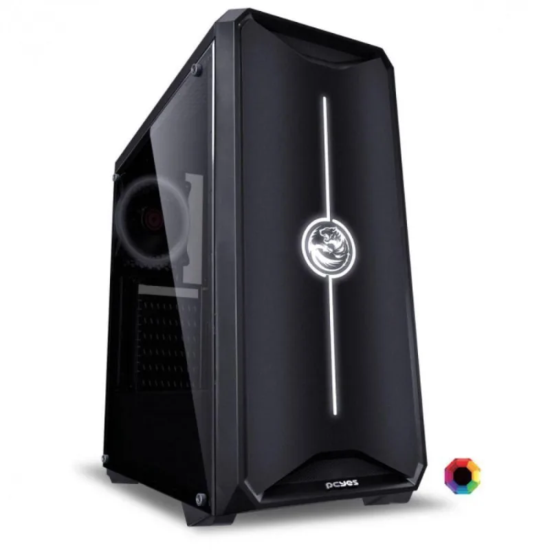 Gabinete Pcyes Mid Tower Nova 1 Fan Led 7 Cores Novpt7c1fca