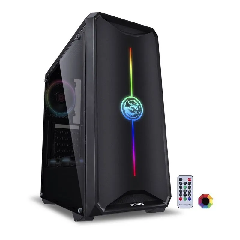 Gabinete ATX - PCYES - Preto - Nova RGB NOVPTRGB3FCA - 29621