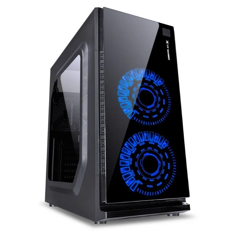 Gabinete Gamer Vxgaming Vinik Janela Acrílica 2 Fan Led Azul