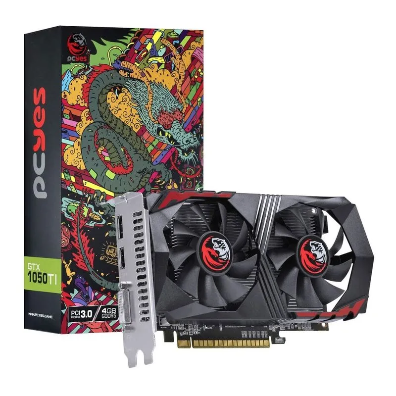 Placa de vídeo - NVIDIA GeForce GTX 1050 TI (4GB / PCI-E) - PCYes - PA1050TI12804G5DF