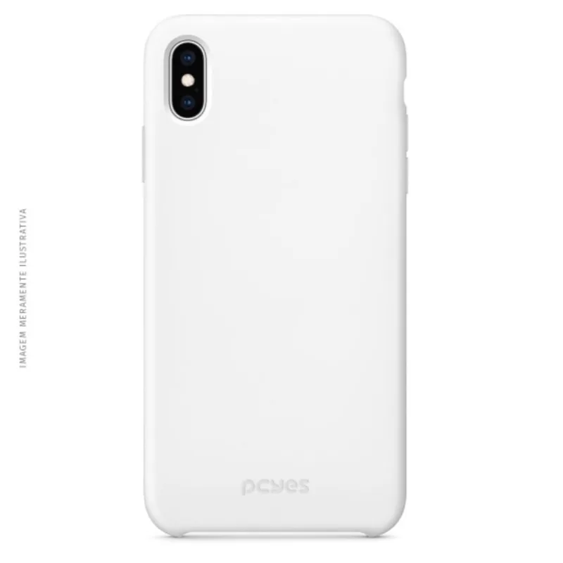Capinha de Silicone Líquido Branca para iPhone xs Max pcyes – Proteção Antirriscos com Revestimento em Microfibra