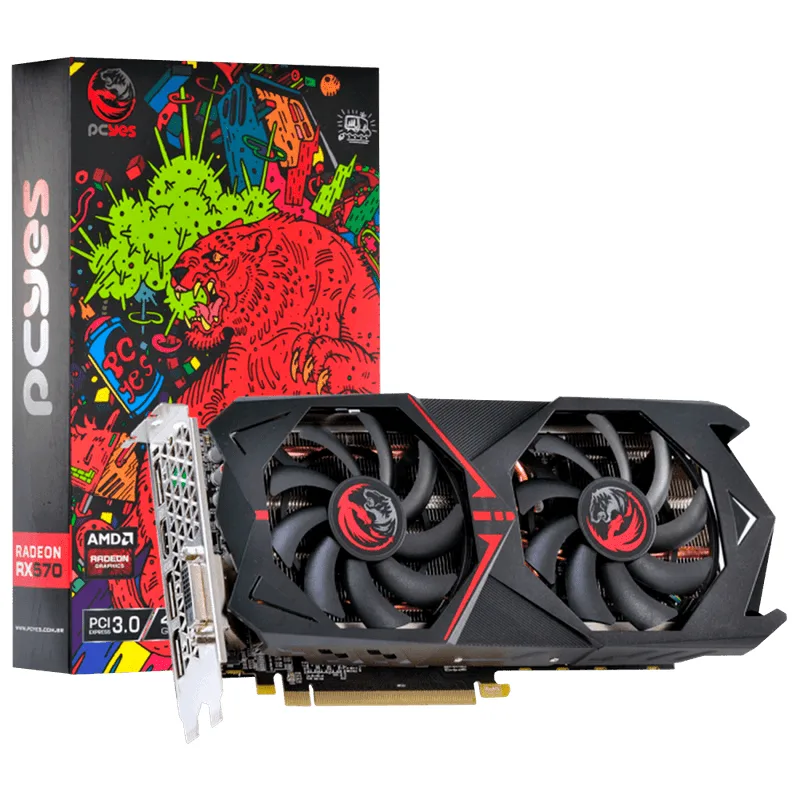 Placa de Video PCYES RX 570 PJRX570G5256 4GB GDDR5 256 Bits Dual Fan