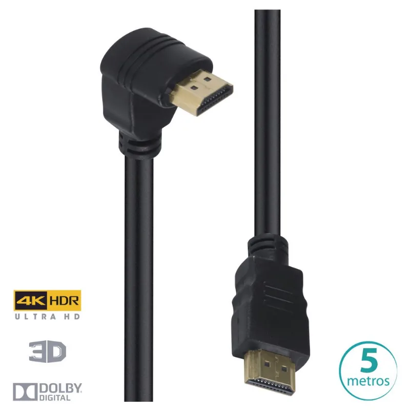 Cabo HDMI 2.0 4K 3D Ethernet 90 Graus 5m VINIK