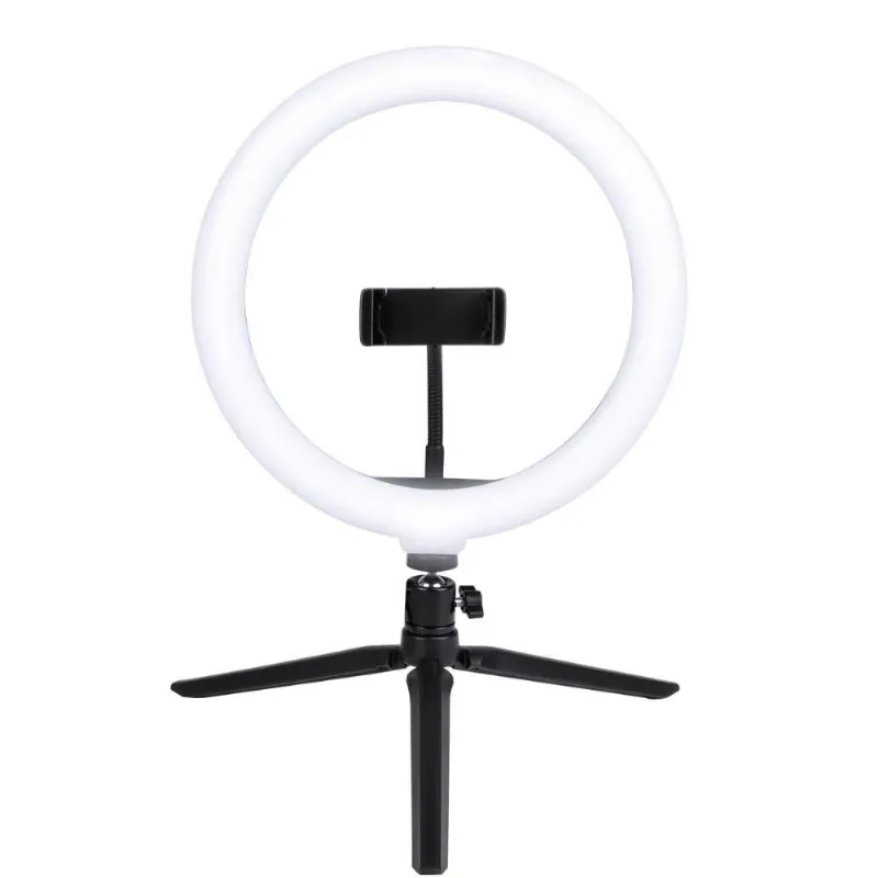 Ring Light De Mesa 26cm Com Tripe De 20cm E Suporte Para Celular - Rlm26