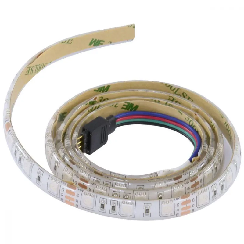 Fita De Led Vx Gaming Rgb Com Controlador Conexão Molex 60 Pontos De Led 1 Metro - Lrm1